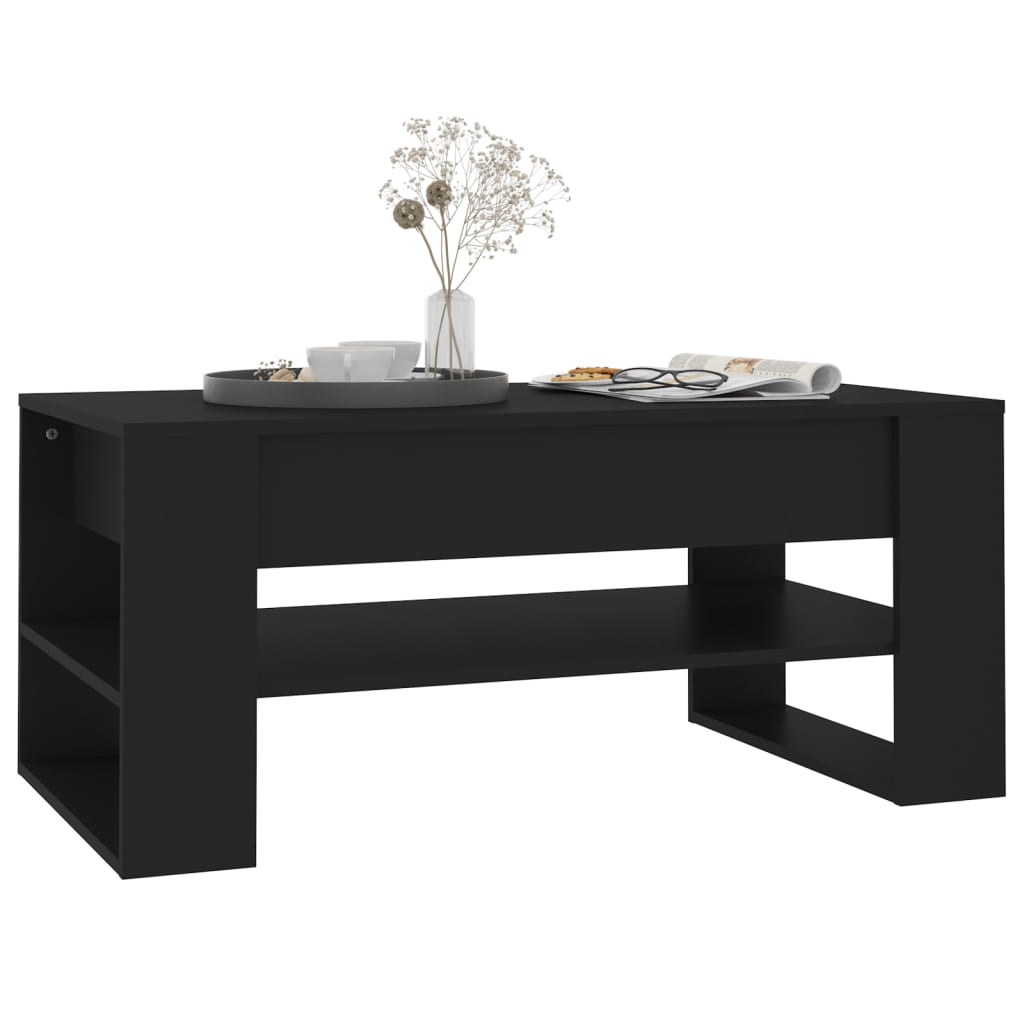 Table basse noir 102x55x45 cm bois d’ingénierie - Tables basses