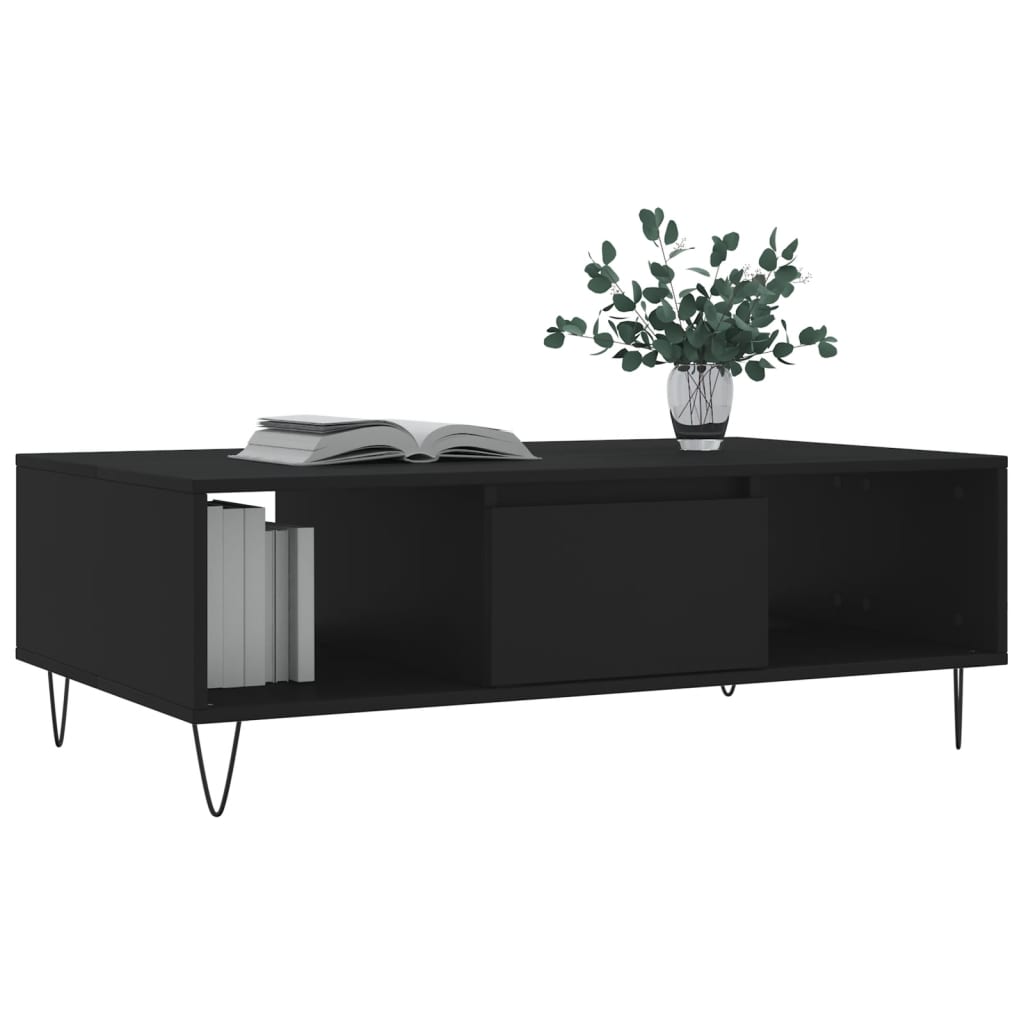 Table basse noir 104x60x35 cm bois d’ingénierie - Tables basses