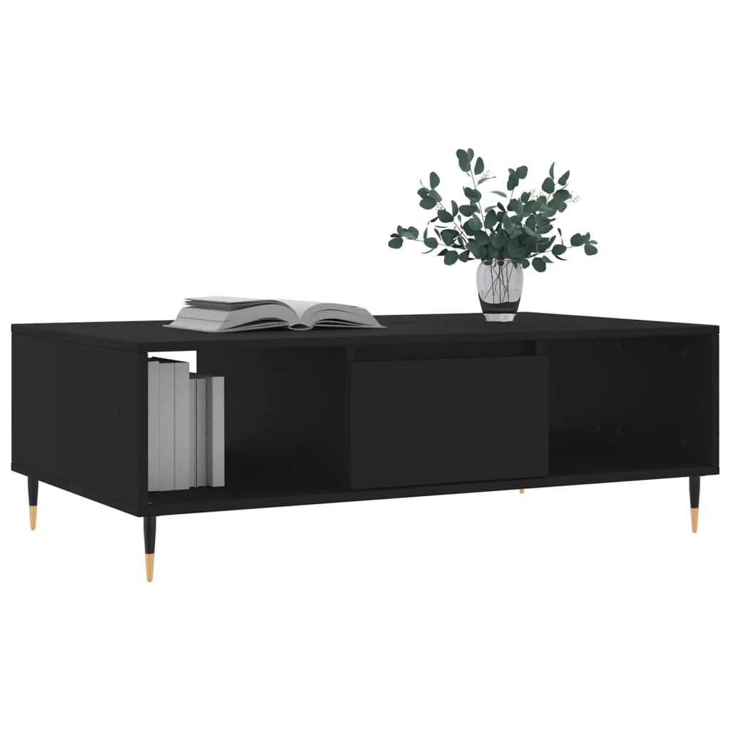 Table basse noir 104x60x35 cm bois d’ingénierie - Tables basses