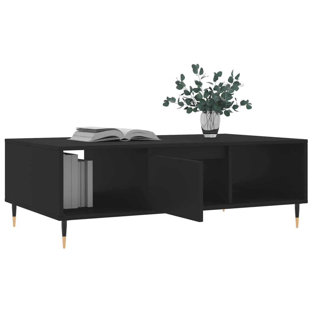 Table basse noir 104x60x35 cm bois d’ingénierie - Tables basses