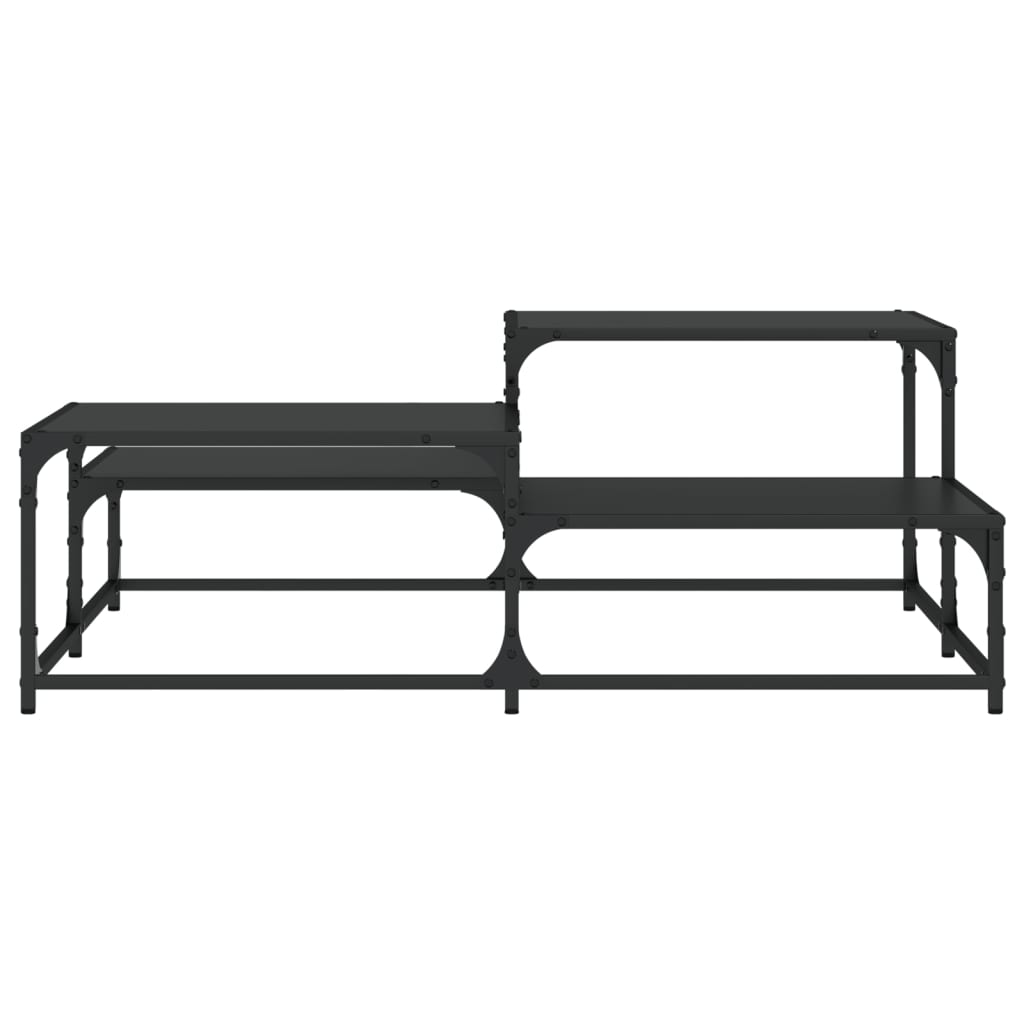 Table basse noir 107x107x40 cm bois d’ingénierie - Tables basses