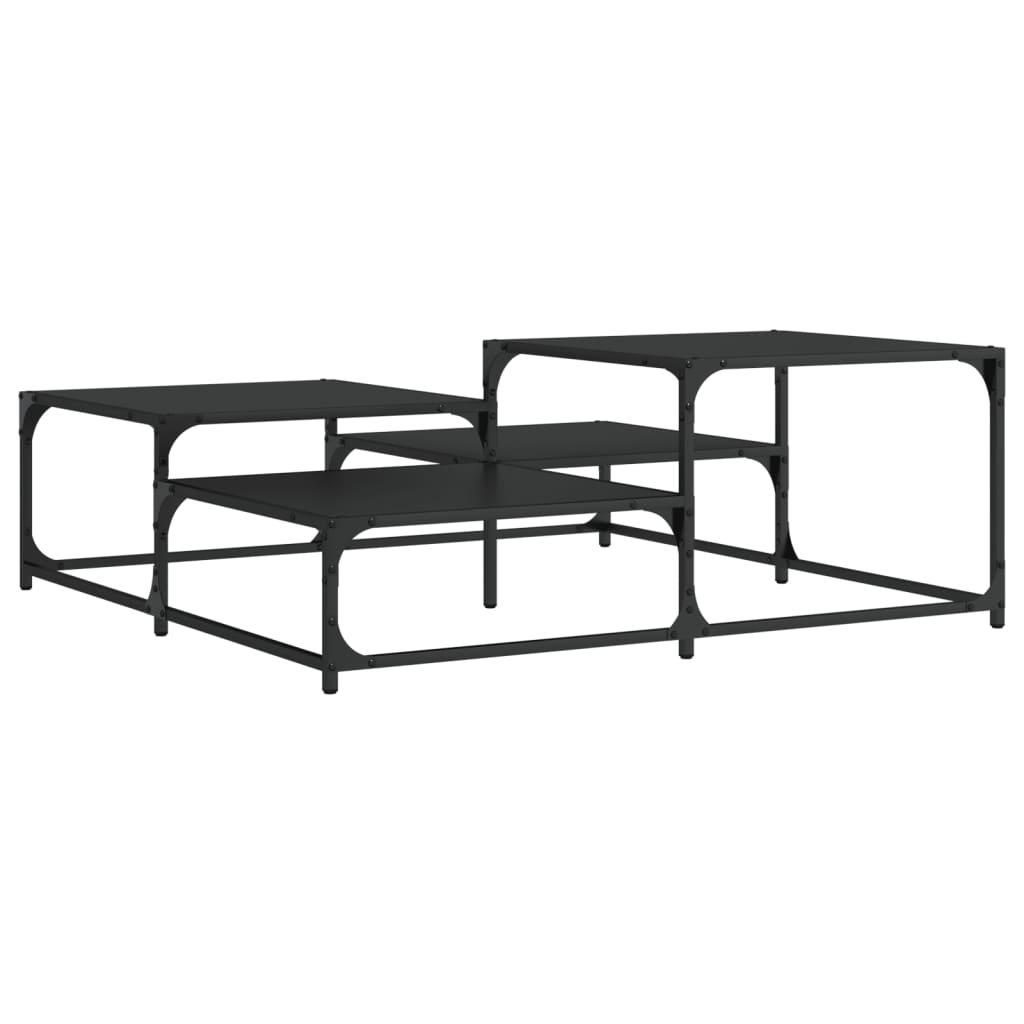 Table basse noir 107x107x40 cm bois d’ingénierie - Tables basses