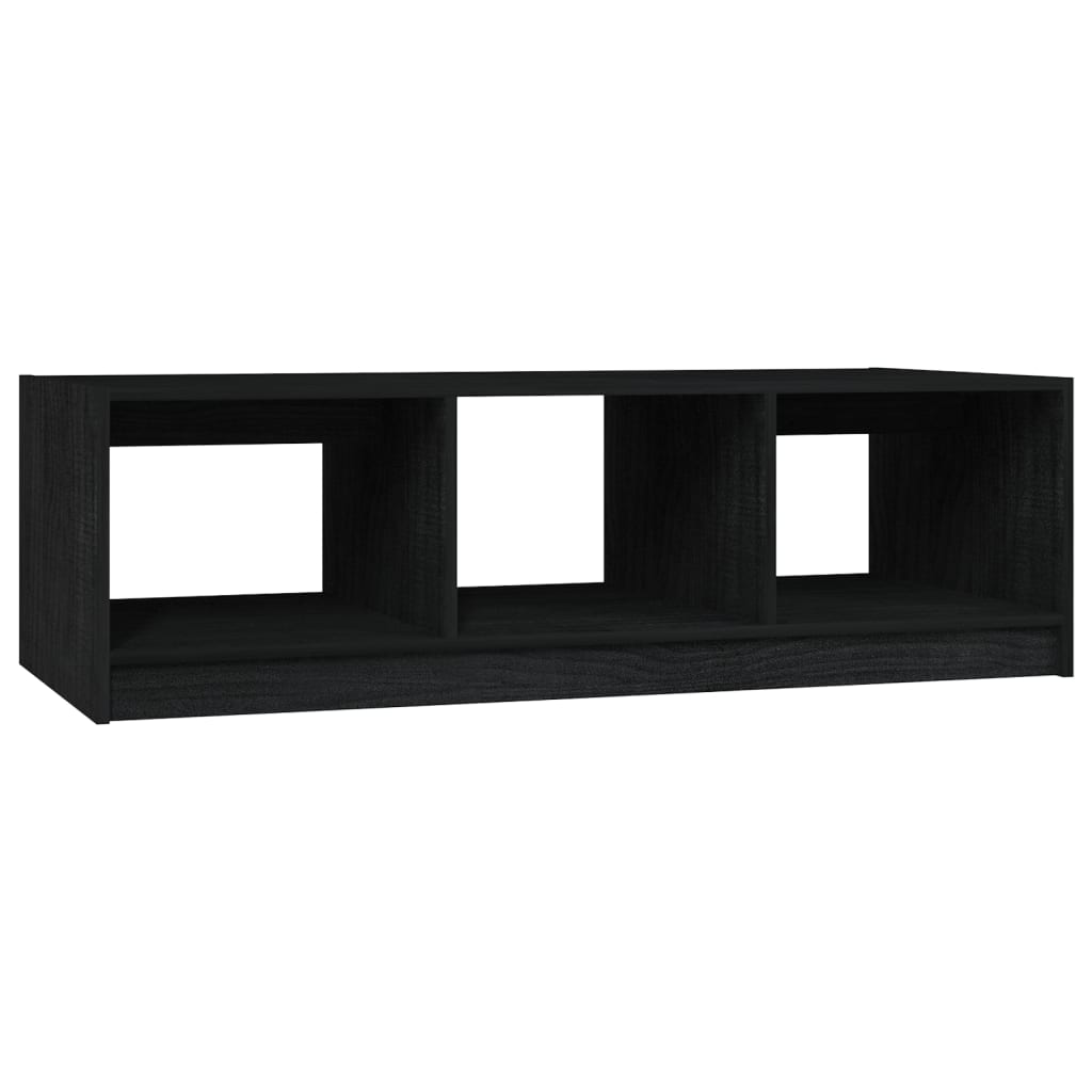 Table basse noir 110x50x34 cm bois de pin massif - Tables basses