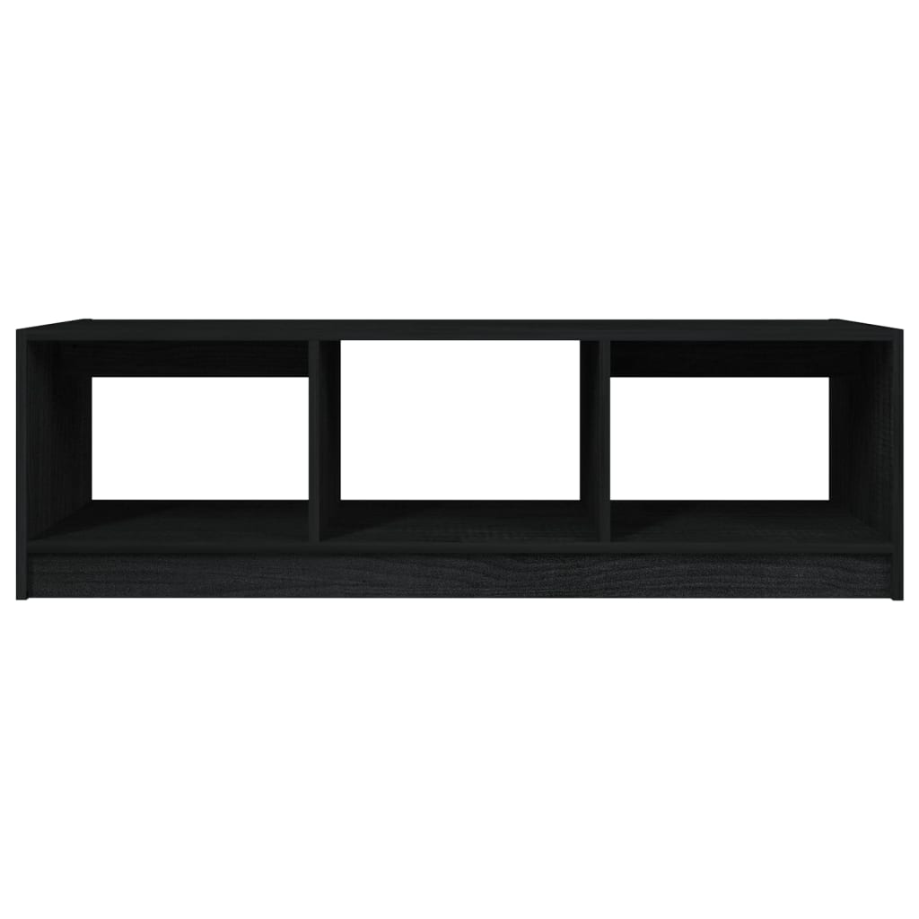 Table basse noir 110x50x34 cm bois de pin massif - Tables basses