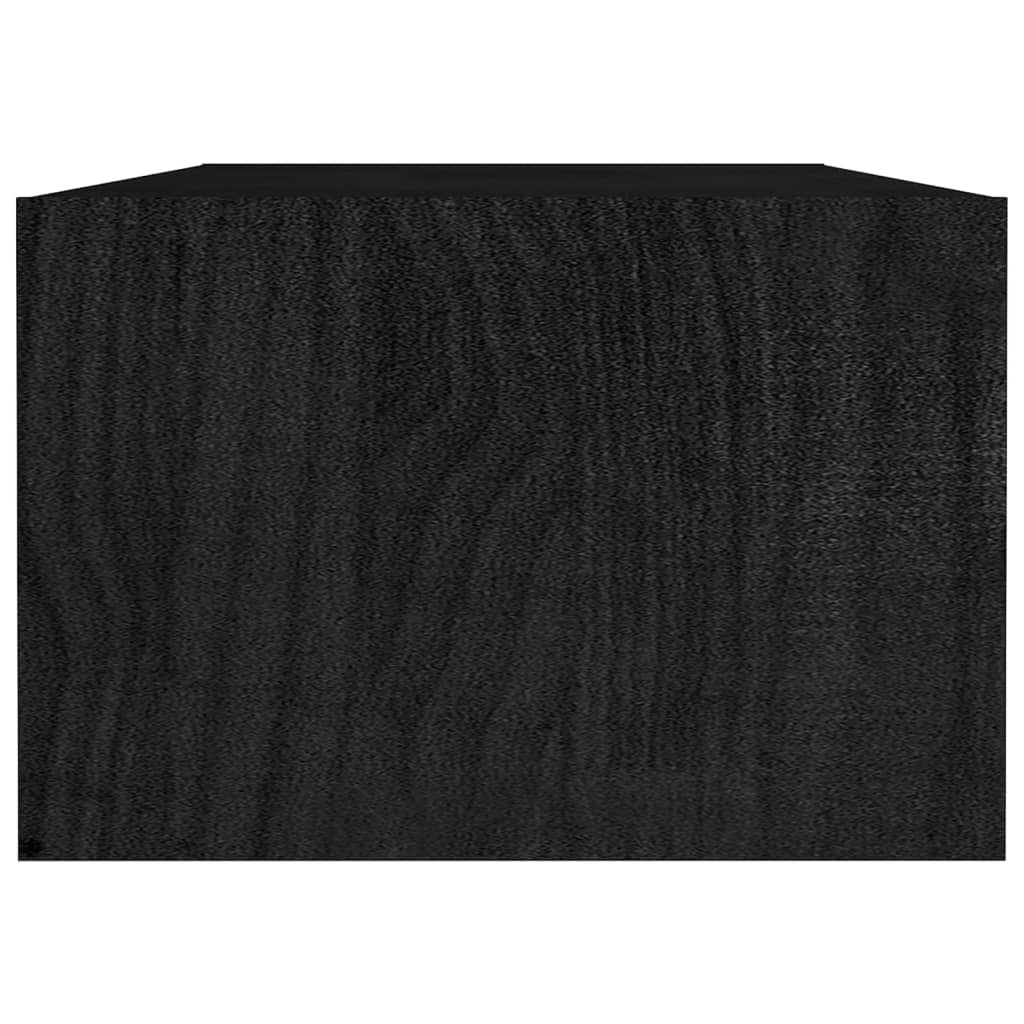 Table basse noir 110x50x34 cm bois de pin massif - Tables basses
