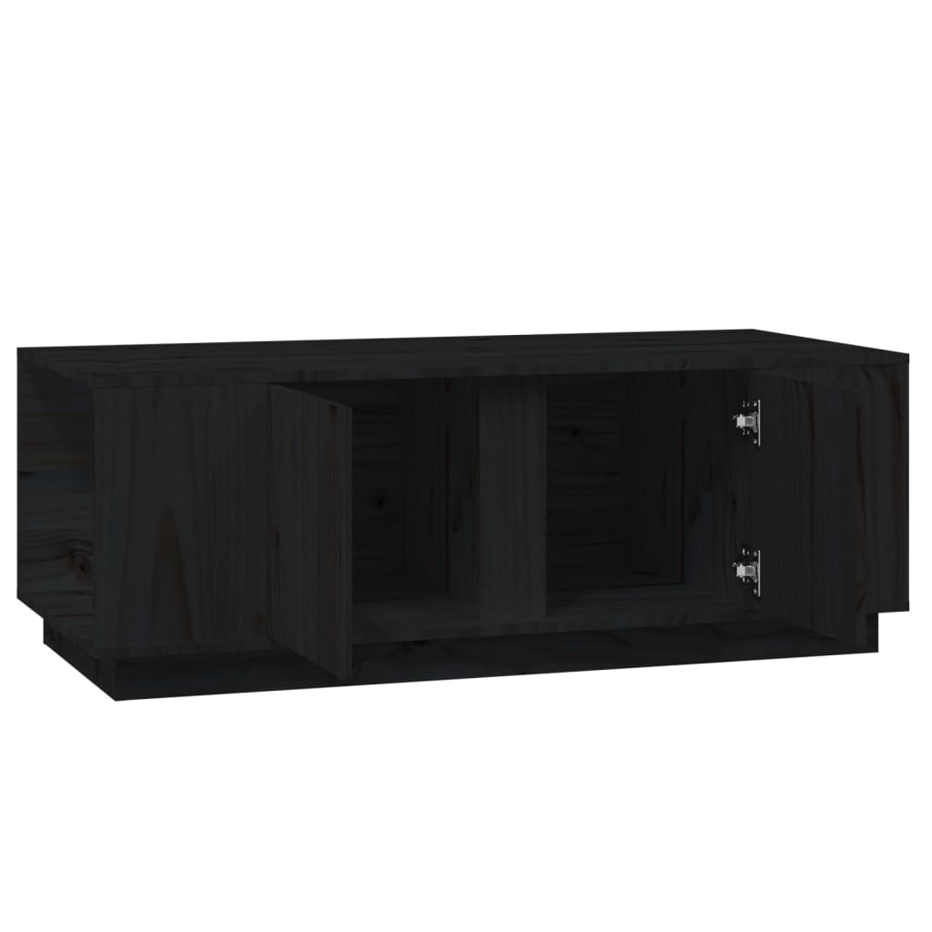 Table basse Noir 110x50x40 cm Bois massif de pin - Tables basses