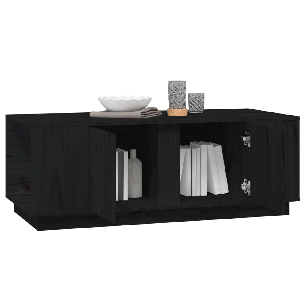 Table basse Noir 110x50x40 cm Bois massif de pin - Tables basses