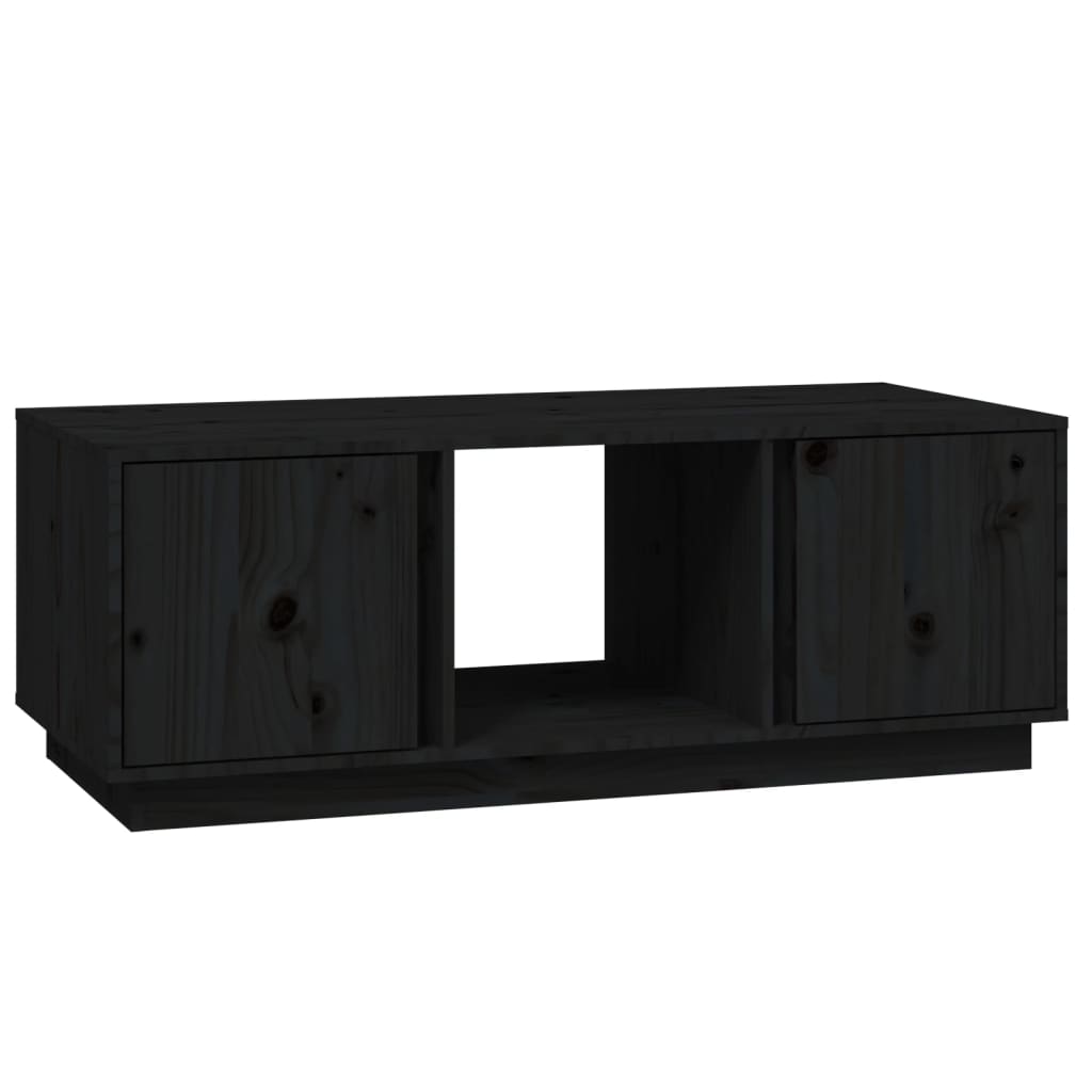 Table basse Noir 110x50x40 cm Bois massif de pin - Tables basses