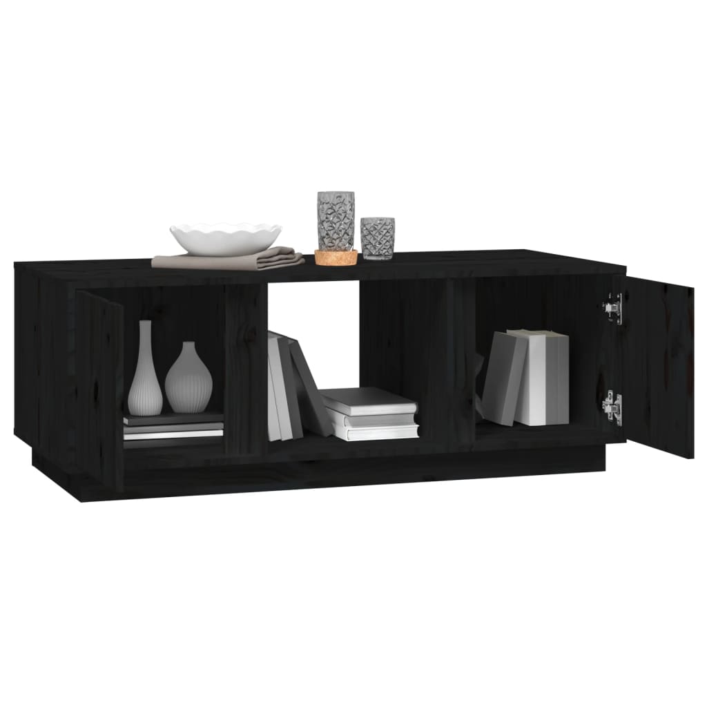 Table basse Noir 110x50x40 cm Bois massif de pin - Tables basses