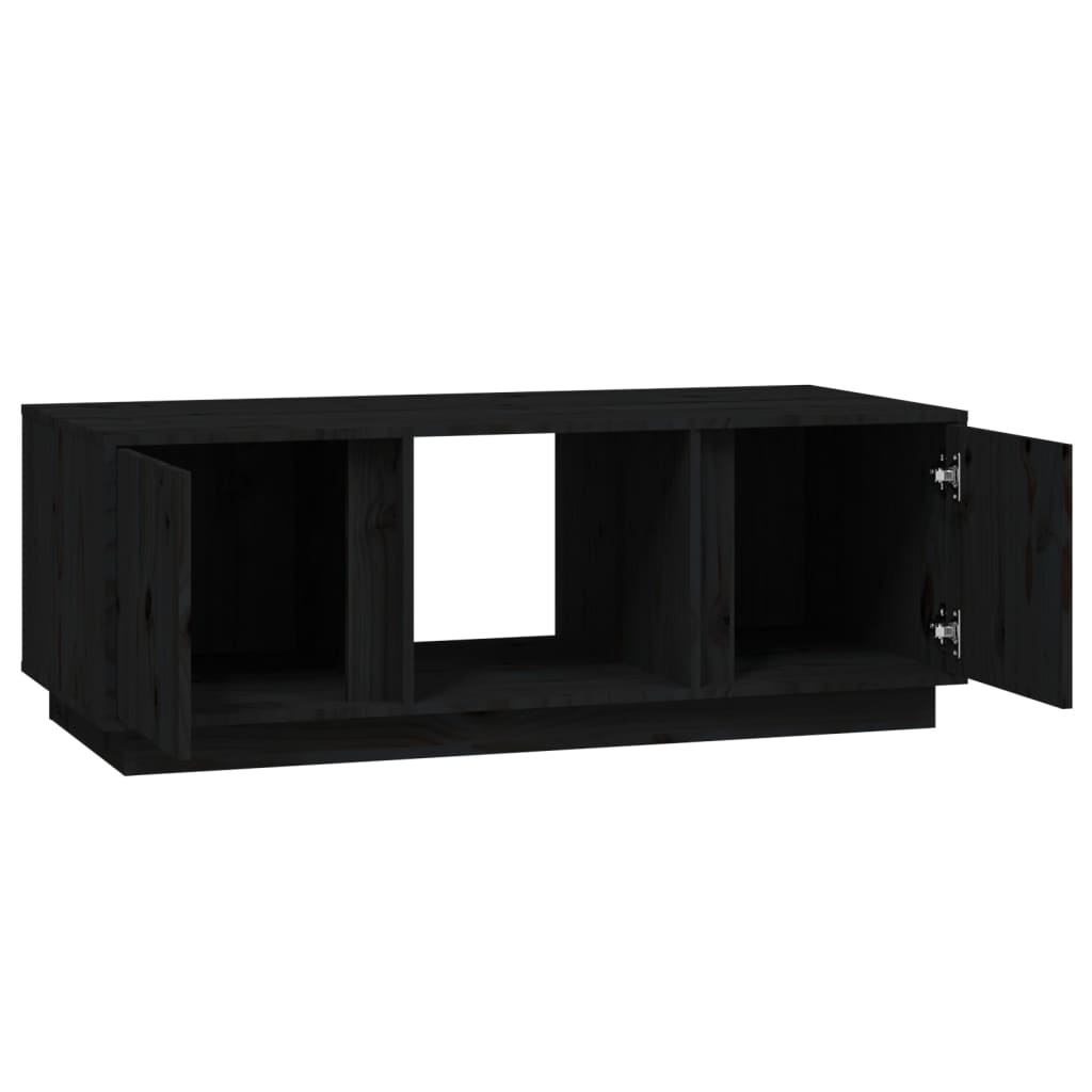 Table basse Noir 110x50x40 cm Bois massif de pin - Tables basses