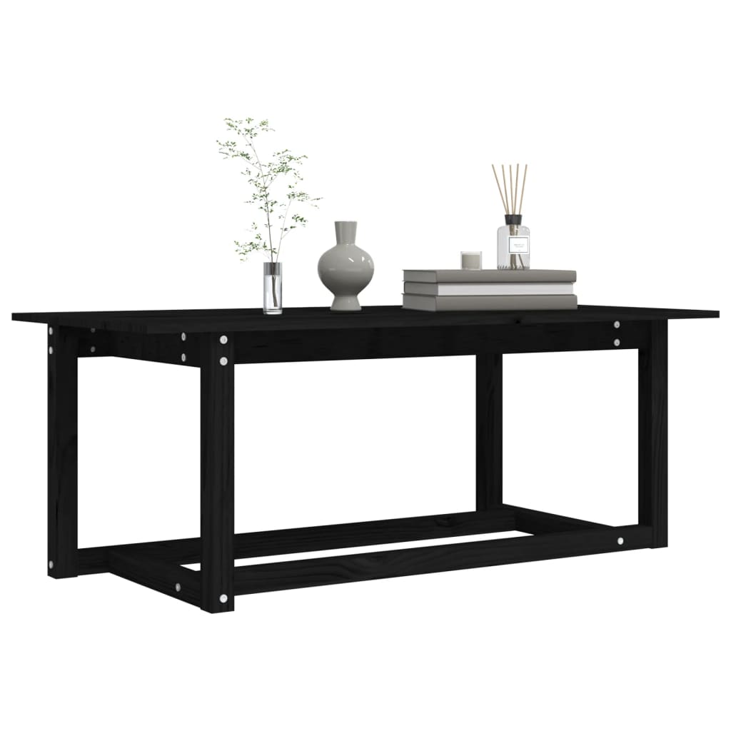 Table basse Noir 110x55x45 cm Bois massif de pin - Tables basses