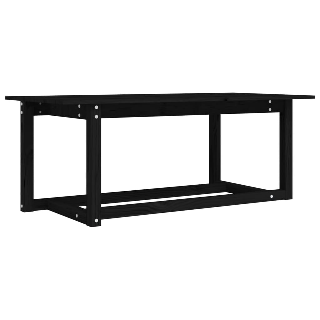 Table basse Noir 110x55x45 cm Bois massif de pin - Tables basses