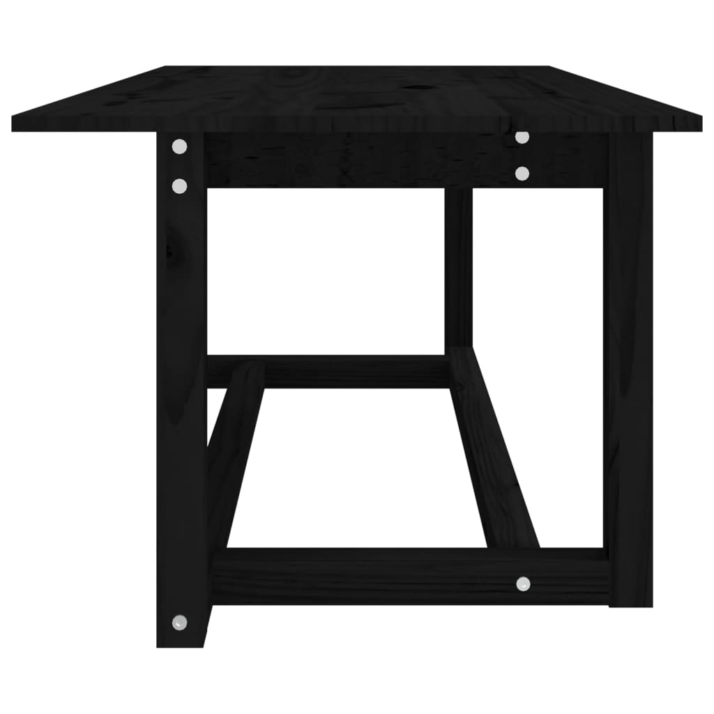 Table basse Noir 110x55x45 cm Bois massif de pin - Tables basses