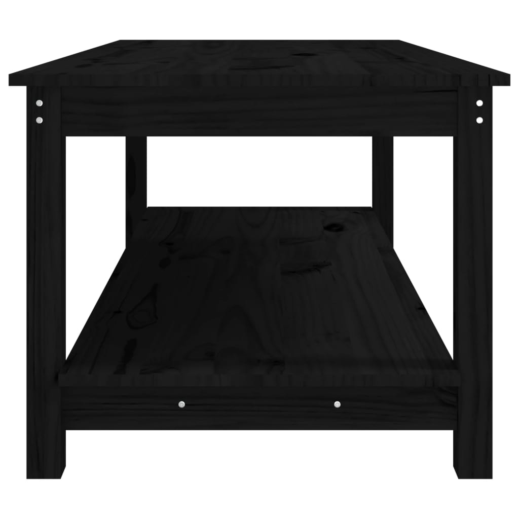 Table basse Noir 110x55x45 cm Bois massif de pin - Tables basses