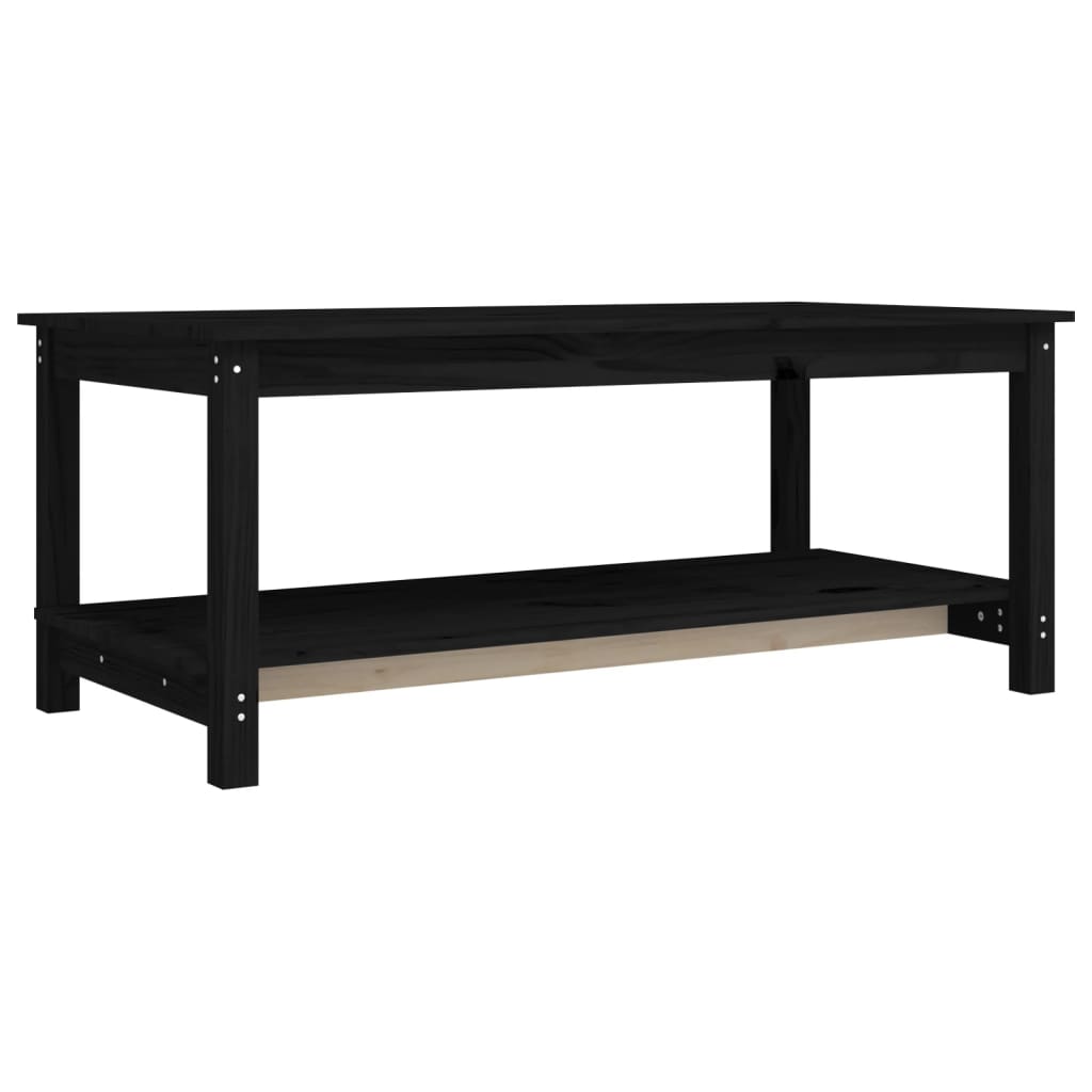 Table basse Noir 110x55x45 cm Bois massif de pin - Tables basses