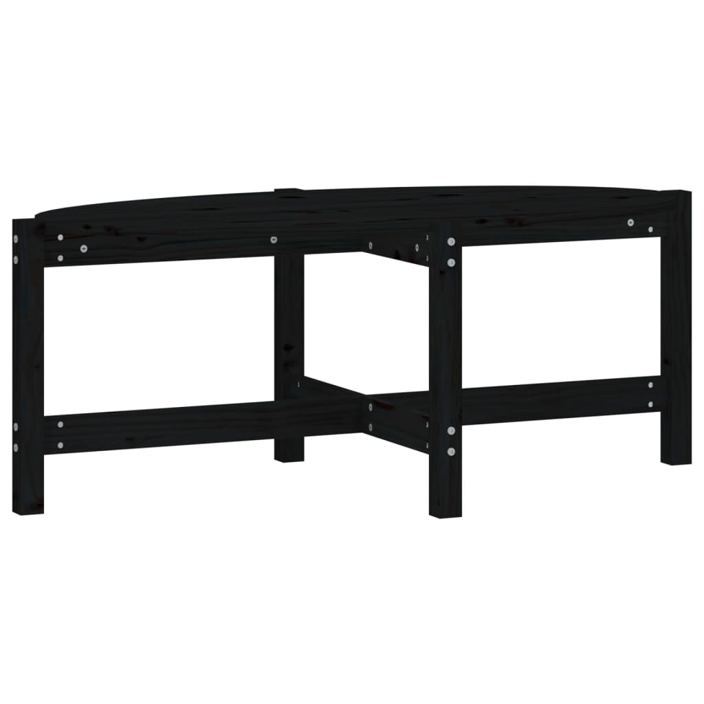 Table basse Noir 118x63x45 cm Bois massif de pin - Tables basses