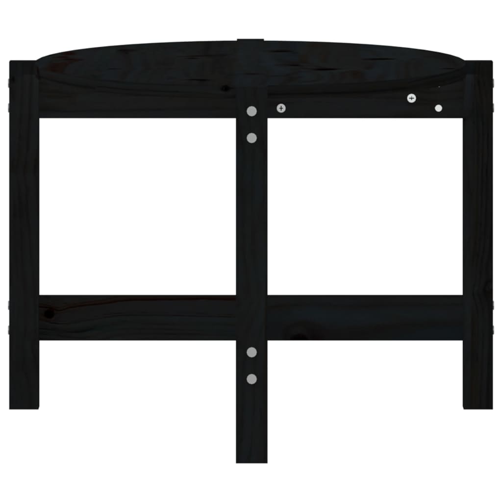 Table basse Noir 118x63x45 cm Bois massif de pin - Tables basses