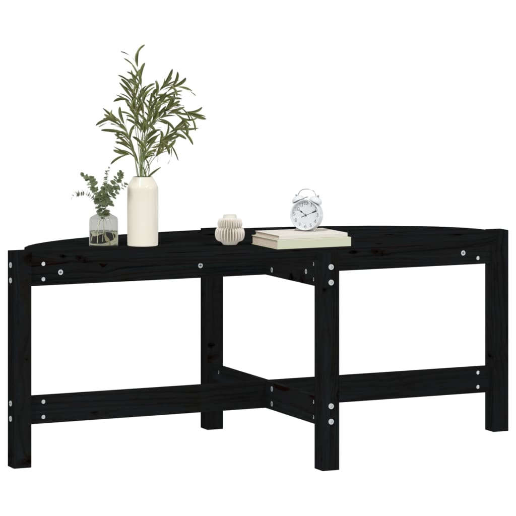 Table basse Noir 118x63x45 cm Bois massif de pin - Tables basses