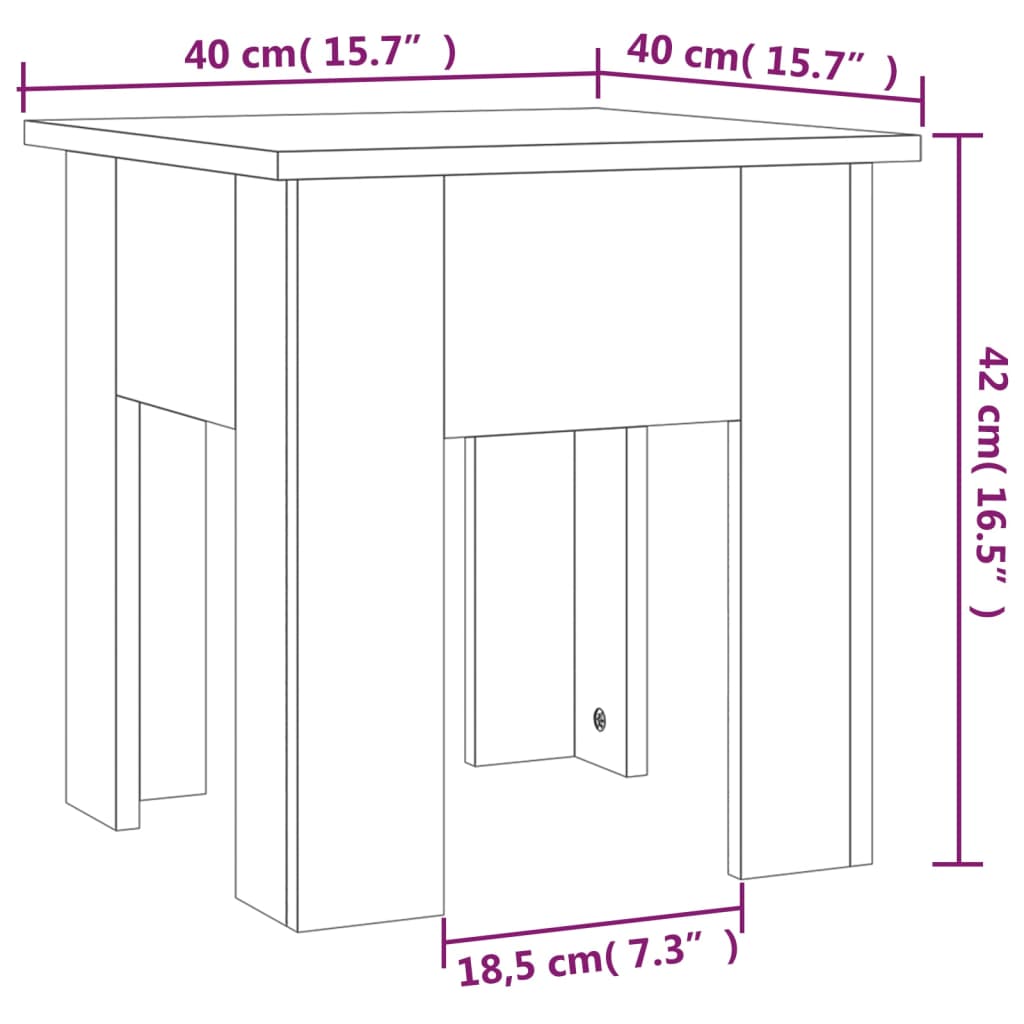 Table basse noir 40x40x42 cm bois d’ingénierie - Tables basses