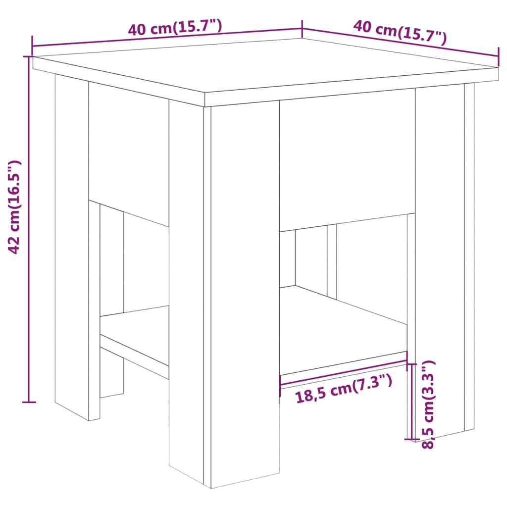 Table basse noir 40x40x42 cm bois d’ingénierie - Tables basses