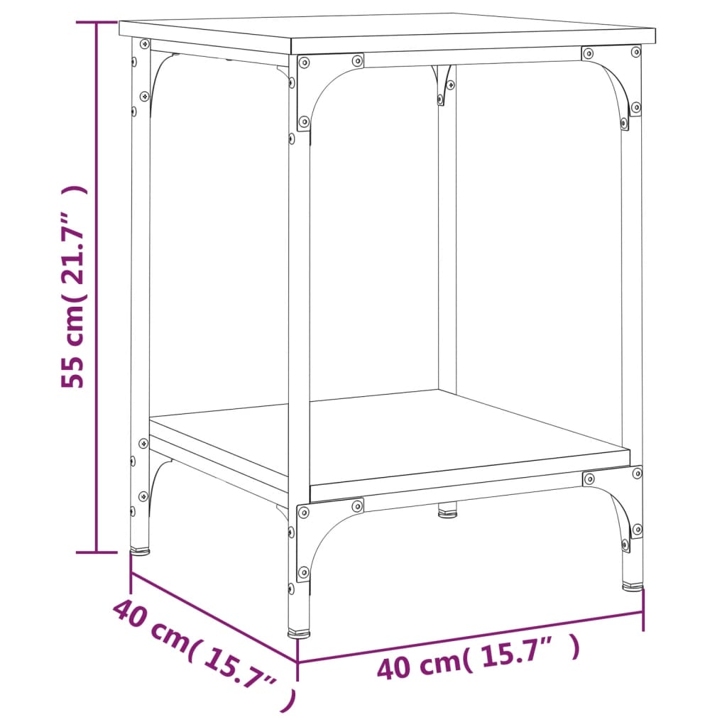 Table basse noir 40x40x55 cm bois d’ingénierie - Tables basses