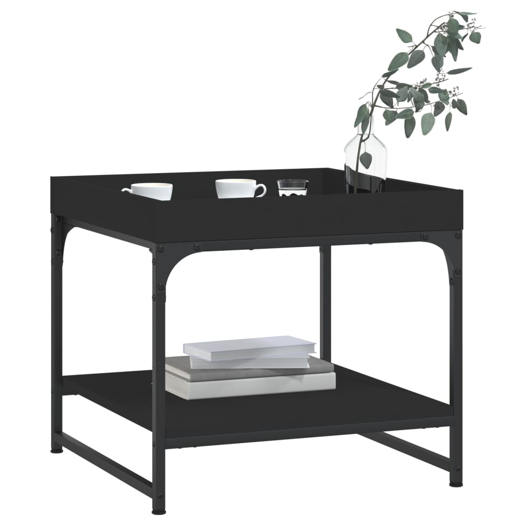 Table basse noir 49,5x49,5x45 cm bois d’ingénierie - Tables basses