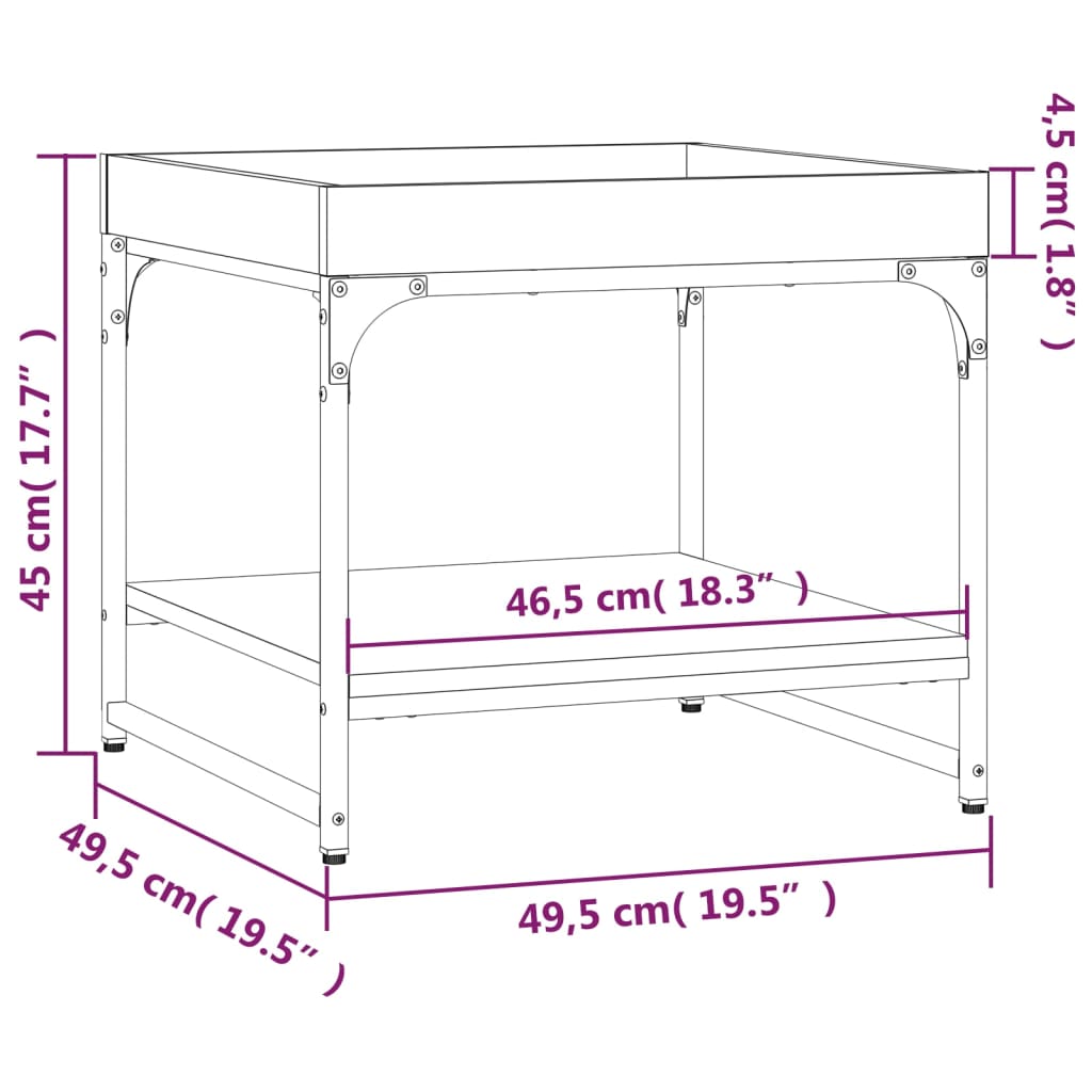 Table basse noir 49,5x49,5x45 cm bois d’ingénierie - Tables basses