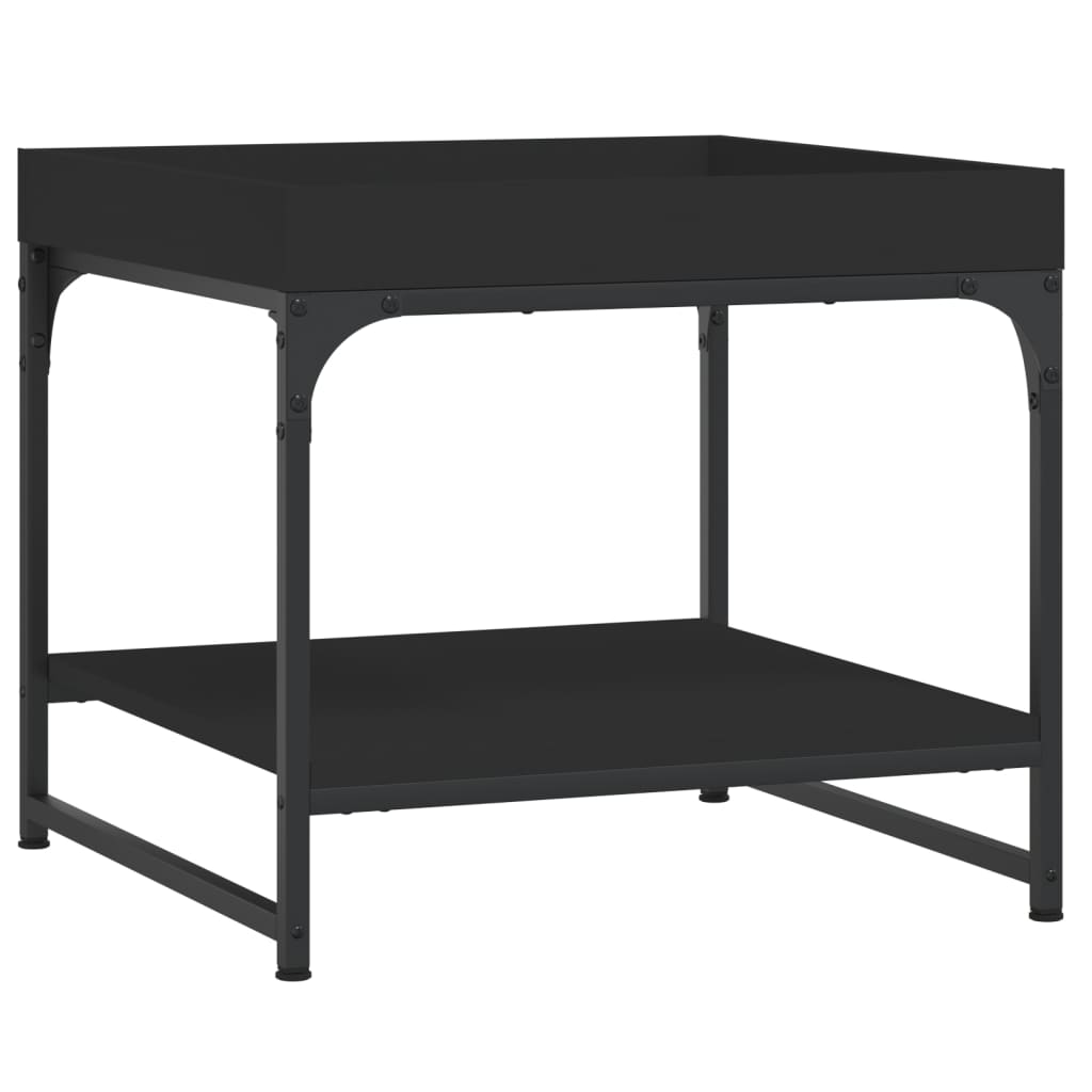 Table basse noir 49,5x49,5x45 cm bois d’ingénierie - Tables basses