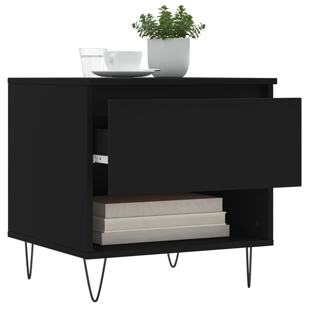 Table basse noir 50x46x50 cm bois d’ingénierie - Tables basses