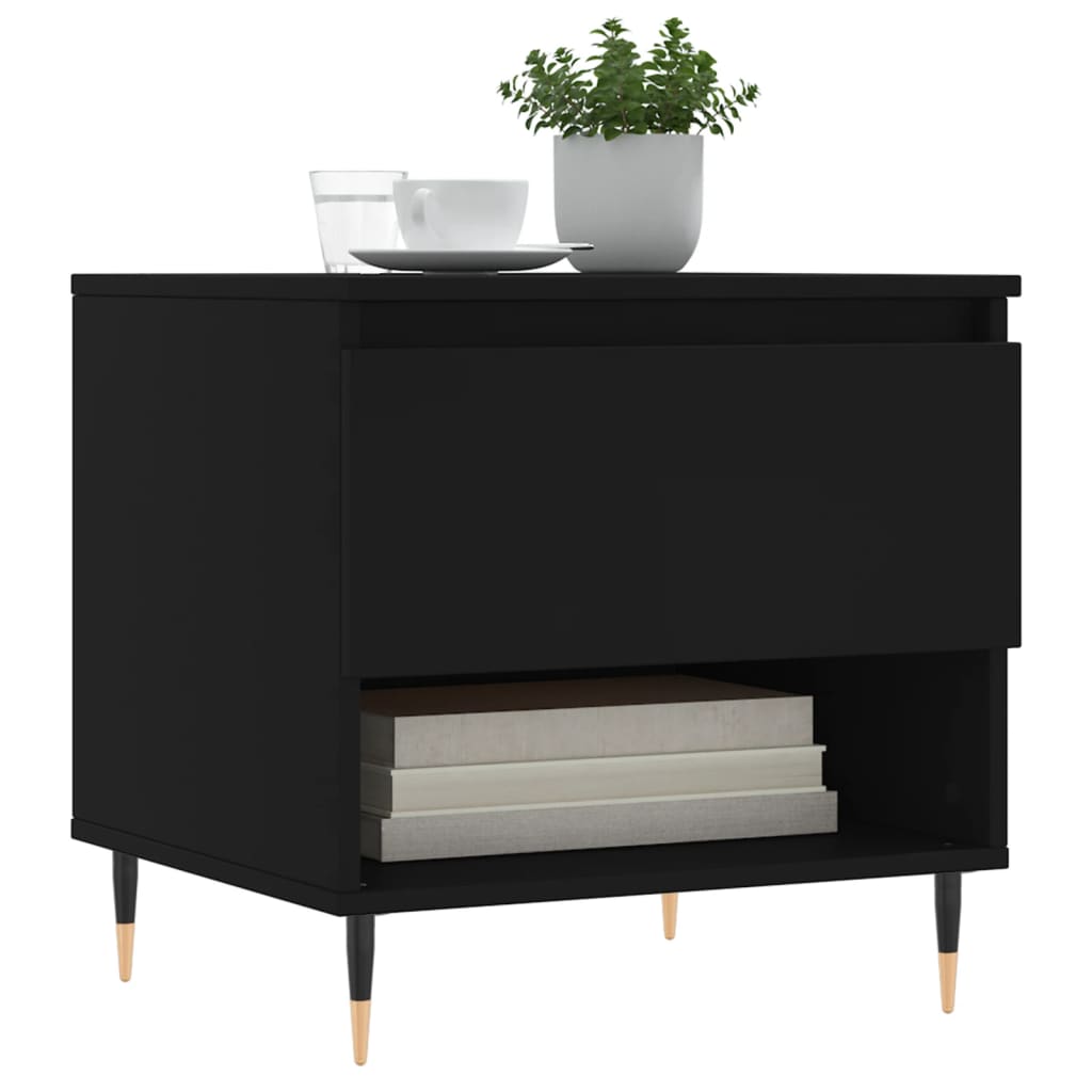 Table basse noir 50x46x50 cm bois d’ingénierie - Tables basses