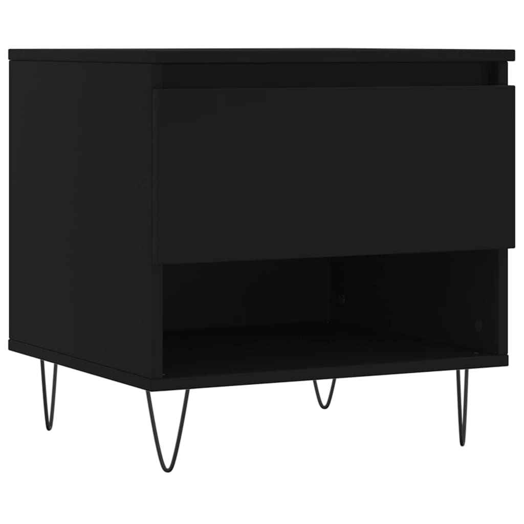 Table basse noir 50x46x50 cm bois d’ingénierie - Tables basses