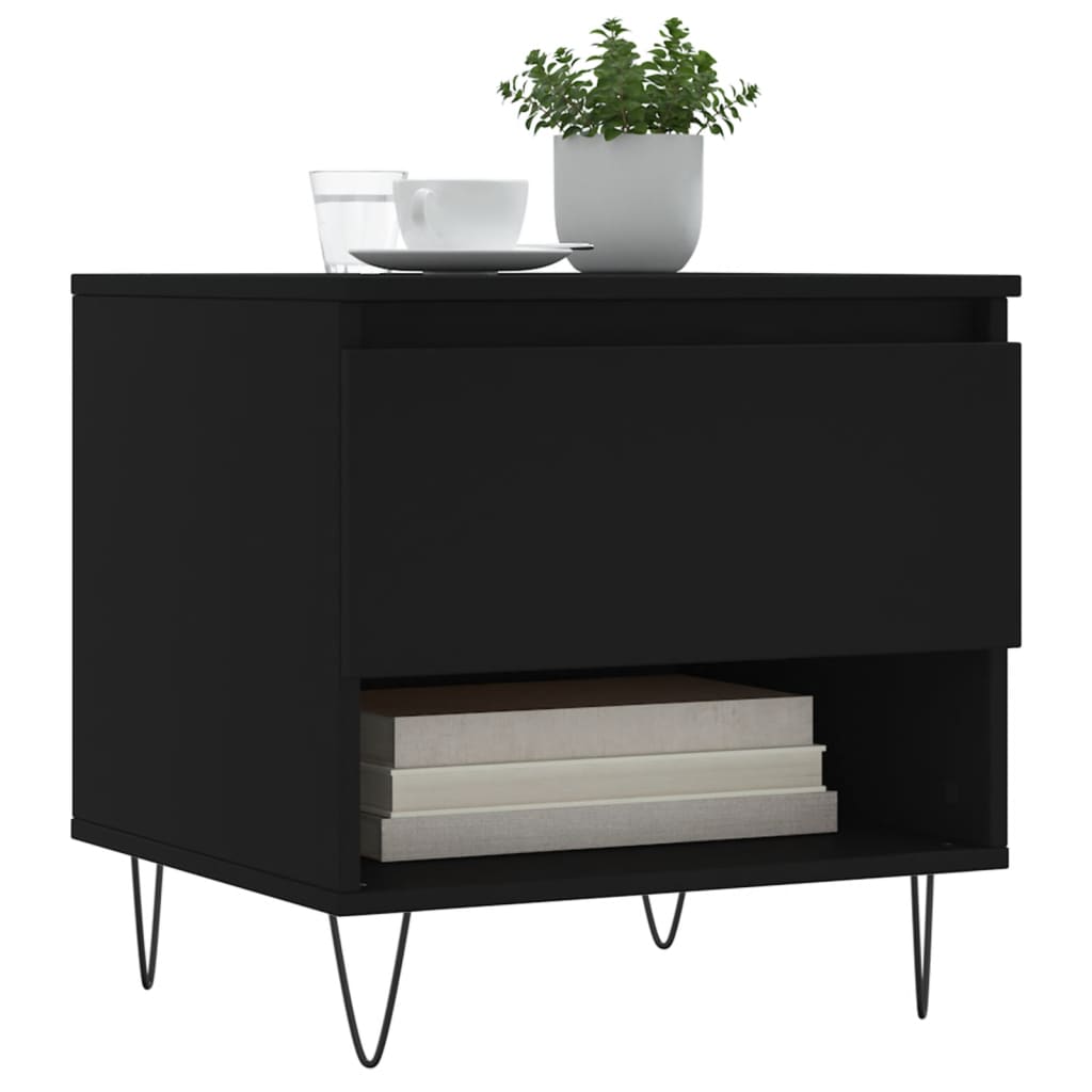 Table basse noir 50x46x50 cm bois d’ingénierie - Tables basses