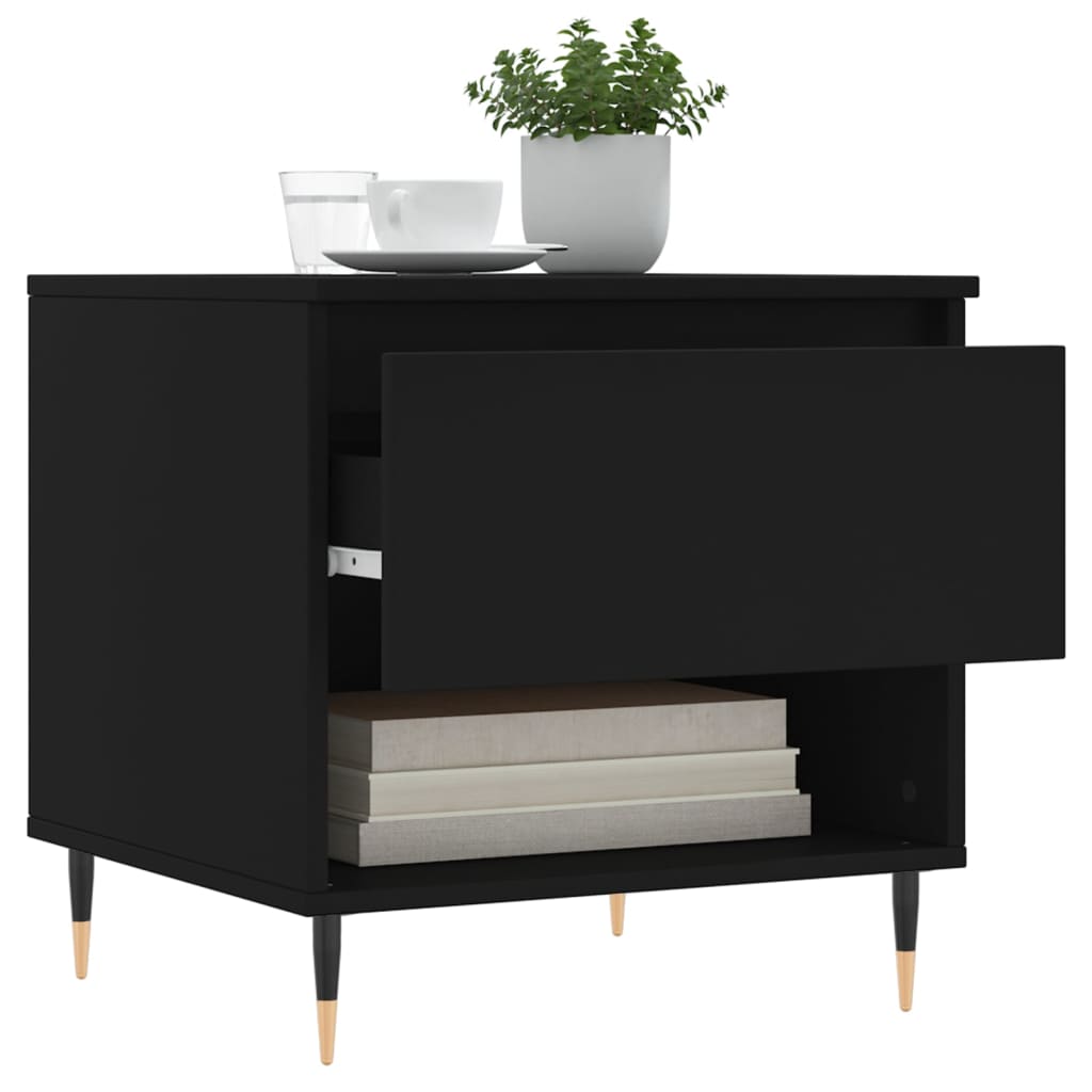 Table basse noir 50x46x50 cm bois d’ingénierie - Tables basses