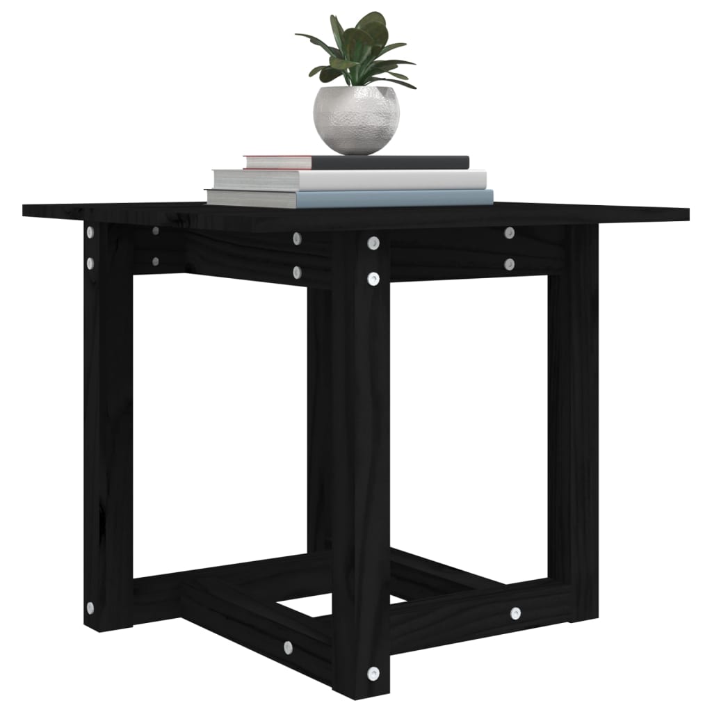 Table basse Noir 50x50x45 cm Bois massif de pin - Tables basses
