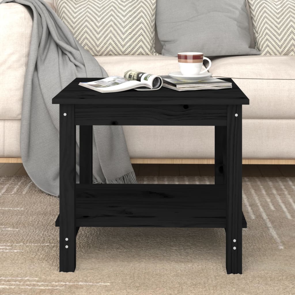 Table basse Noir 50x50x45 cm Bois massif de pin - Tables basses