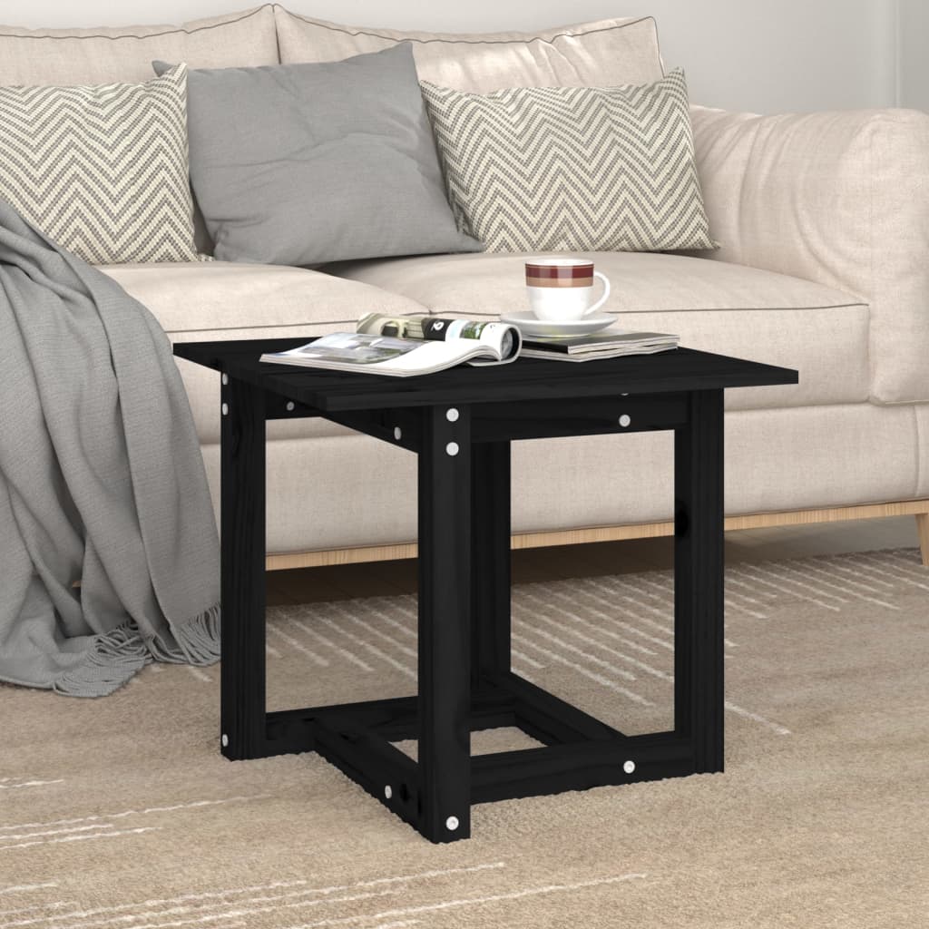 Table basse Noir 50x50x45 cm Bois massif de pin - Tables basses