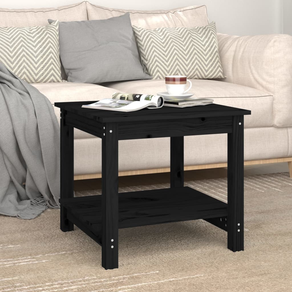 Table basse Noir 50x50x45 cm Bois massif de pin - Tables basses