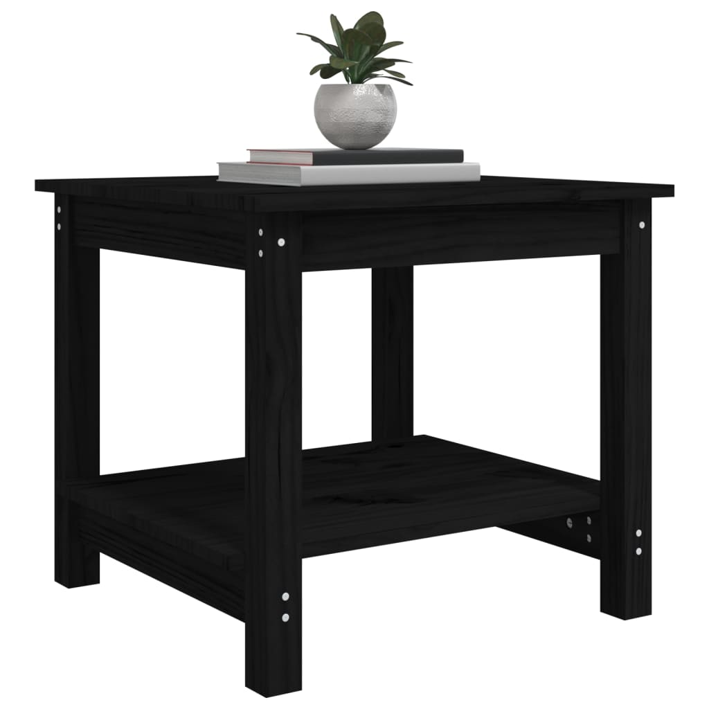 Table basse Noir 50x50x45 cm Bois massif de pin - Tables basses