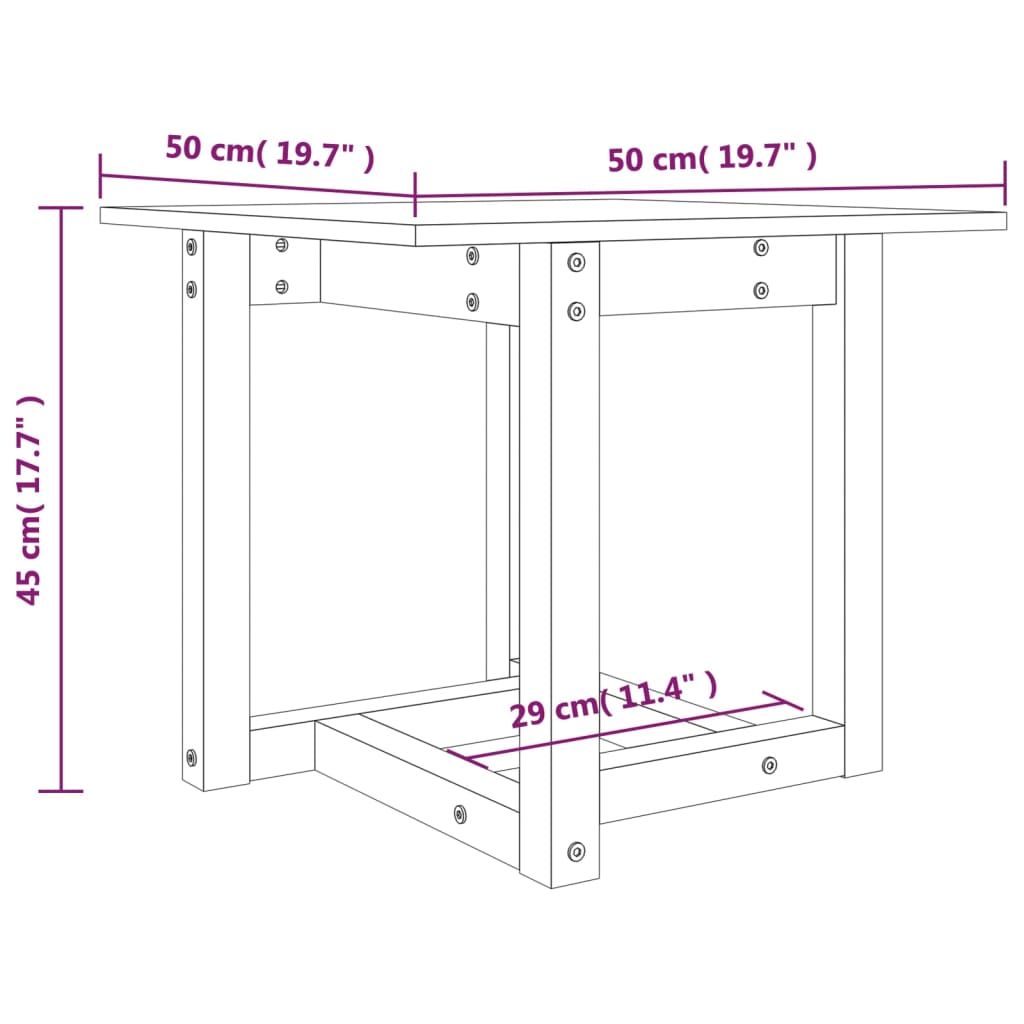Table basse Noir 50x50x45 cm Bois massif de pin - Tables basses