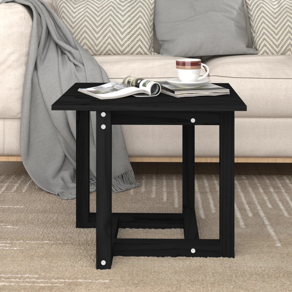 Table basse Noir 50x50x45 cm Bois massif de pin - Tables basses
