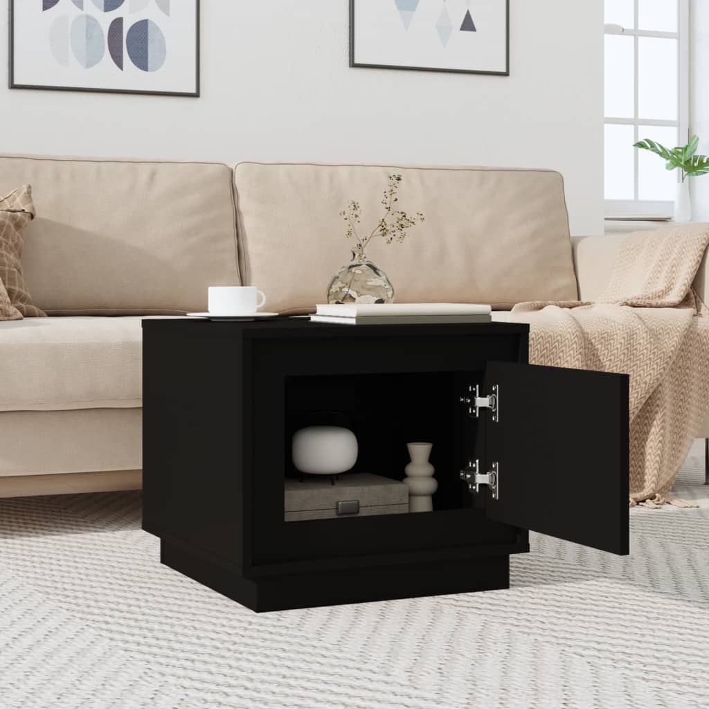 Table basse noir 51x50x44 cm bois d’ingénierie - Tables basses