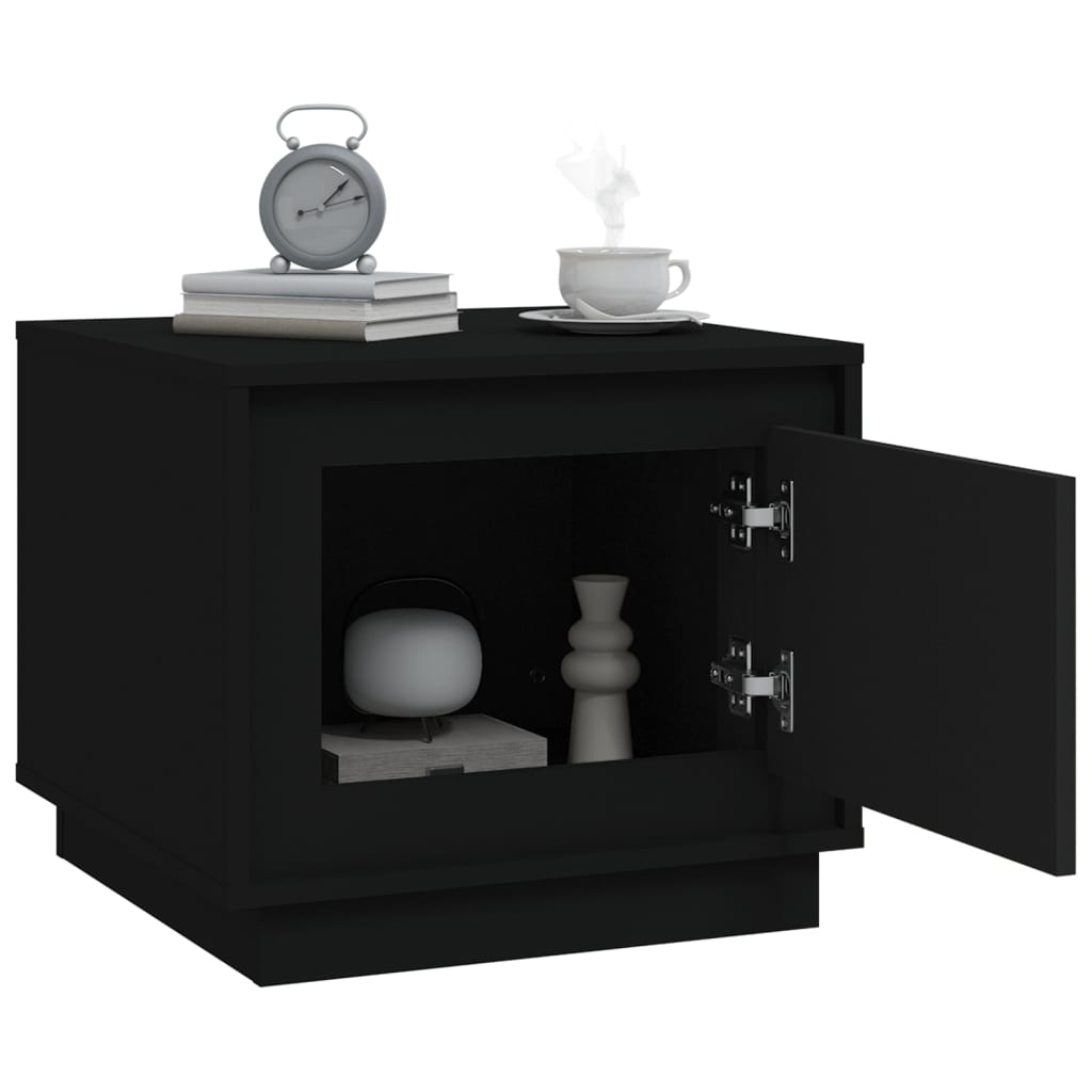 Table basse noir 51x50x44 cm bois d’ingénierie - Tables basses