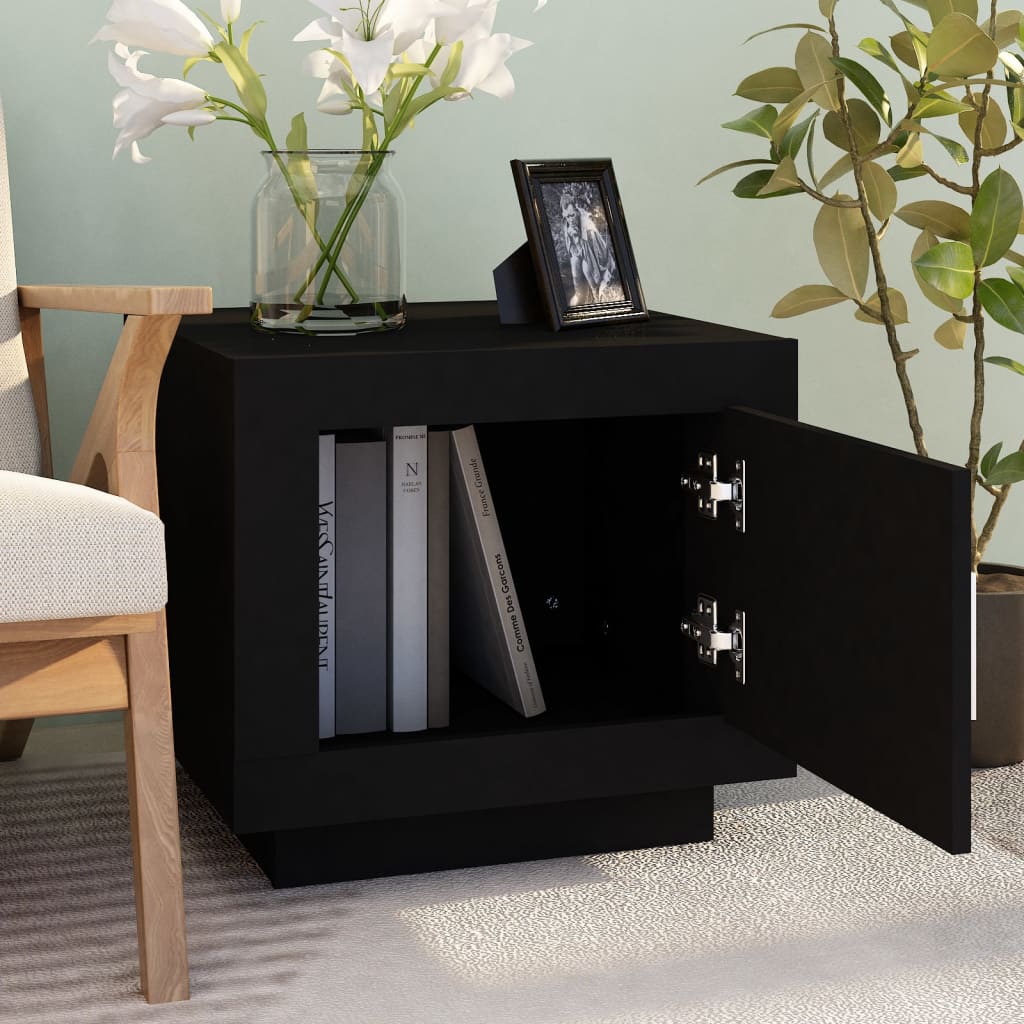 Table basse noir 51x50x45 cm bois d’ingénierie - Tables basses