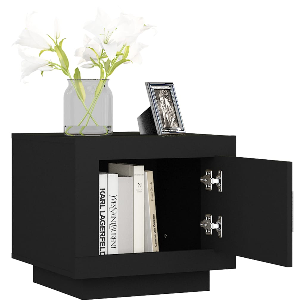 Table basse noir 51x50x45 cm bois d’ingénierie - Tables basses