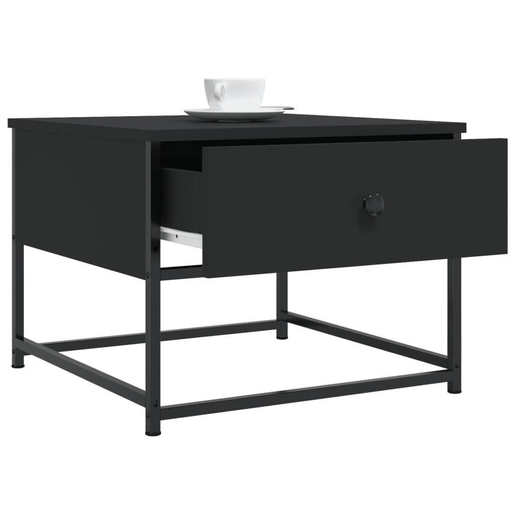 Table basse noir 51x51x40 cm bois d’ingénierie - Tables basses