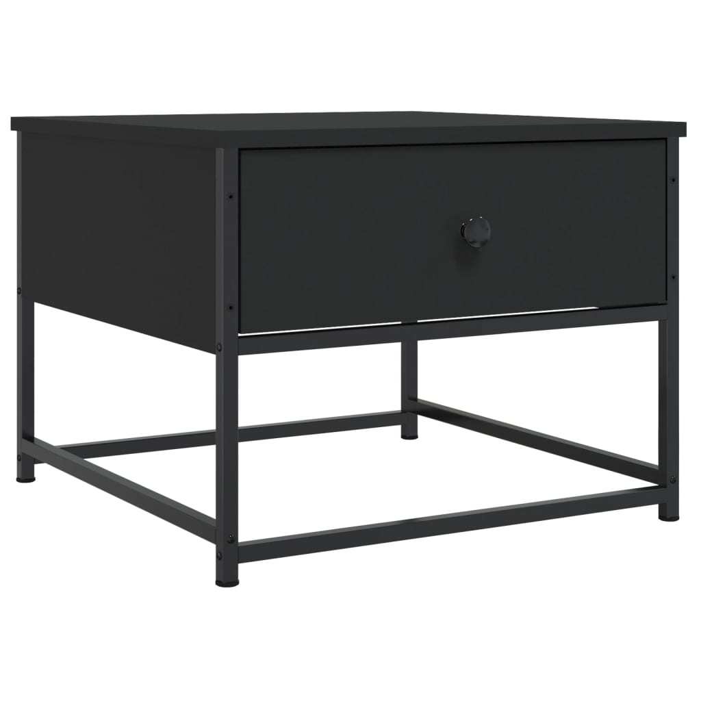 Table basse noir 51x51x40 cm bois d’ingénierie - Tables basses