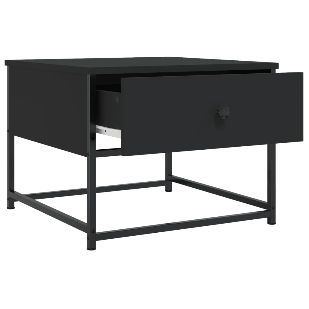 Table basse noir 51x51x40 cm bois d’ingénierie - Tables basses
