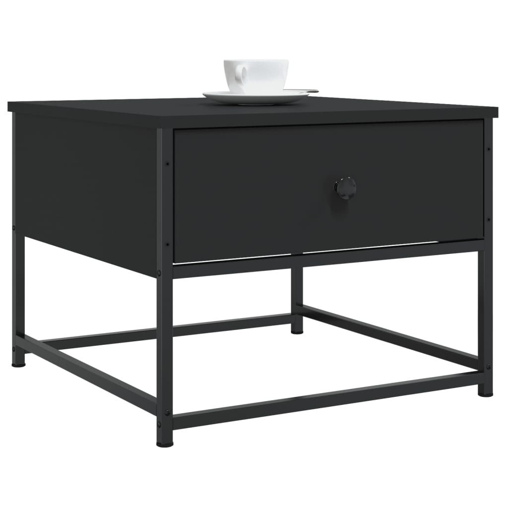 Table basse noir 51x51x40 cm bois d’ingénierie - Tables basses