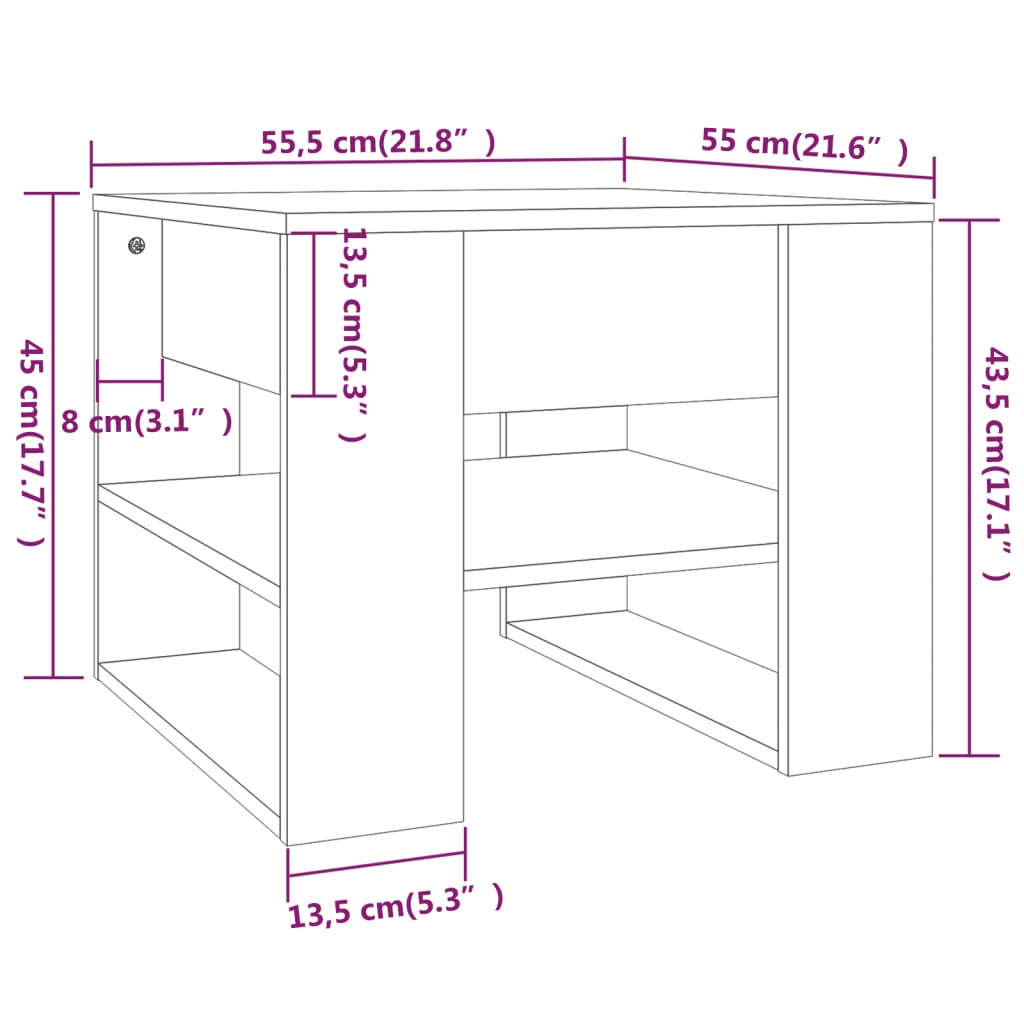 Table basse noir 55,5x55x45 cm bois d’ingénierie - Tables basses