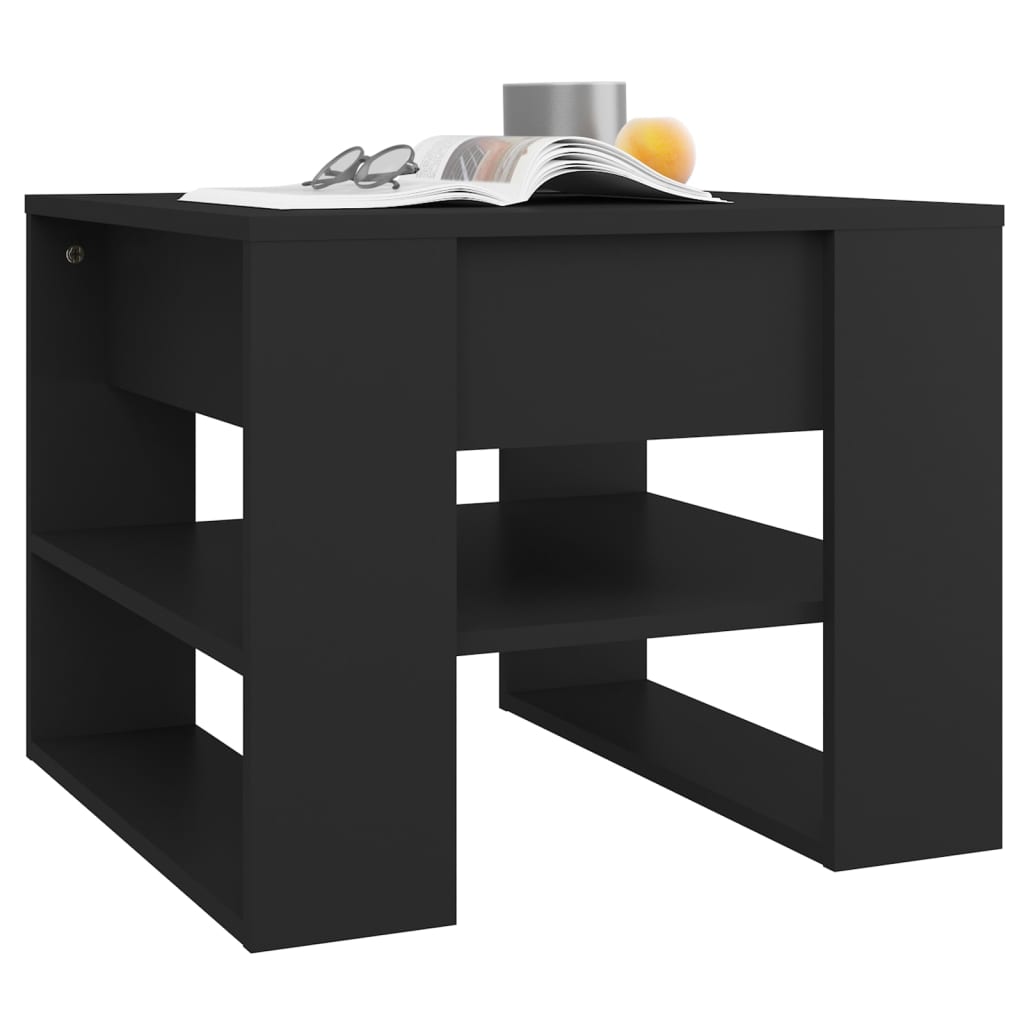 Table basse noir 55,5x55x45 cm bois d’ingénierie - Tables basses